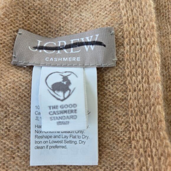 J. Crew Oversized Cashmere Wrap with JKS Monogram - Picture 3 of 7